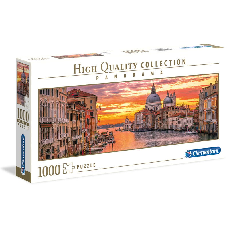 Puzzle panorámico Clementoni de 1000 piezas con el Gran Canal de Venecia al atardecer