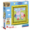 Puzzle Peppa Pig de 60 piezas con marco amarillo y verde