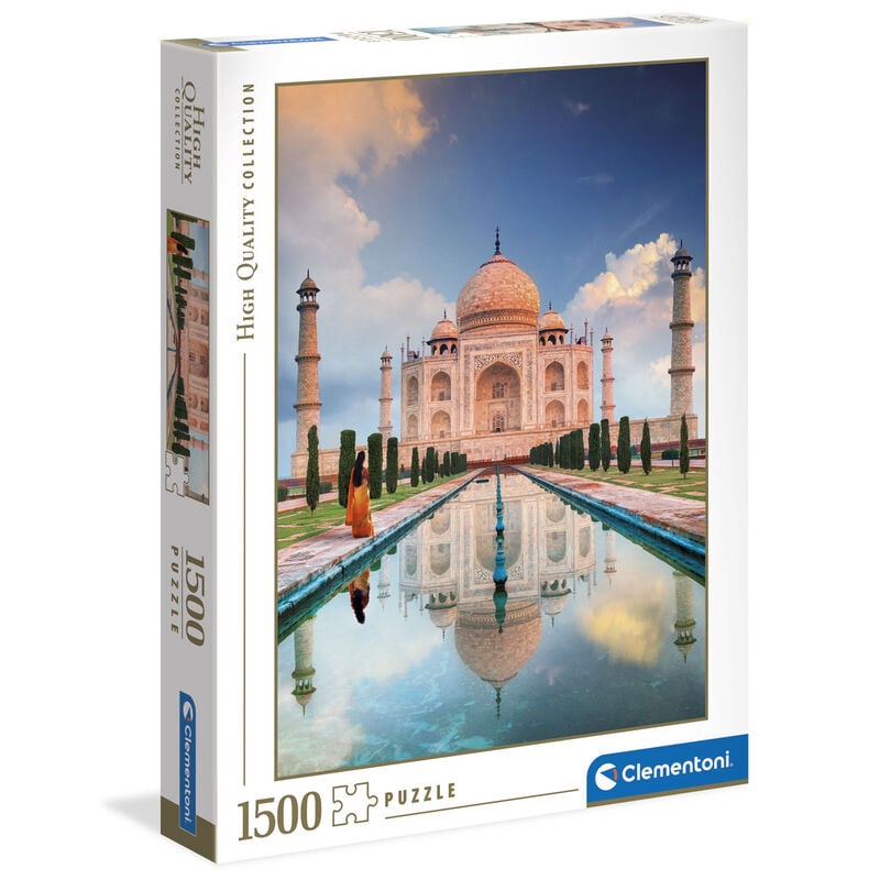 Puzzle Clementoni de 1500 piezas con el Taj Mahal reflejado en el estanque