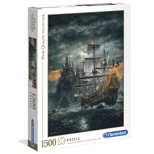 Puzzle Clementoni de 1500 piezas con barco pirata en el mar