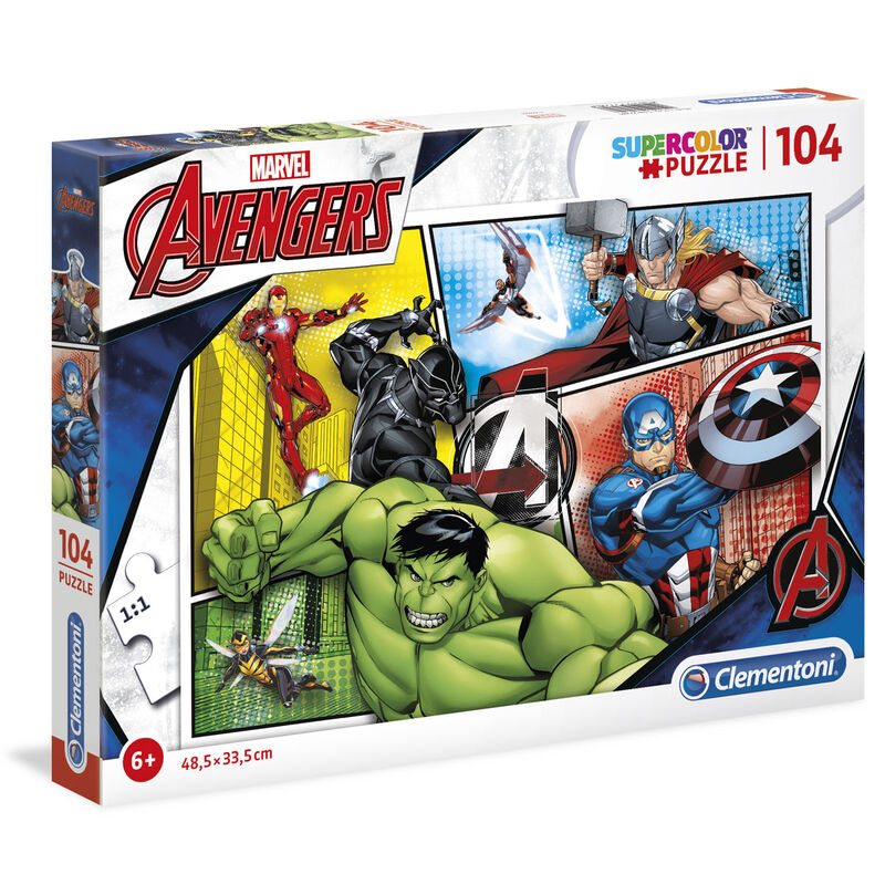 Puzzle Marvel Avengers Clementoni de 104 piezas con superhéroes