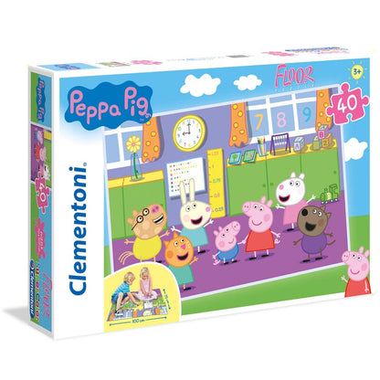 Puzzle de suelo Peppa Pig de 40 piezas con escena escolar