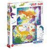 Caja de puzzle Clementoni Supercolor con dos escenas de dinosaurios
