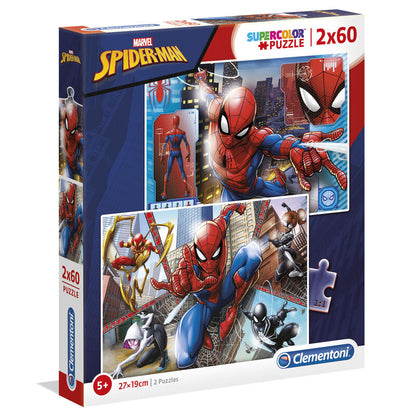Caja de 2 puzzles Clementoni de Spider-Man Marvel de 60 piezas