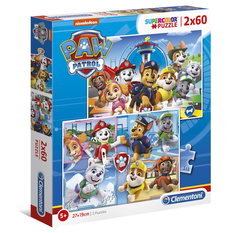 Caja de dos puzzles Clementoni de Paw Patrol de 60 piezas
