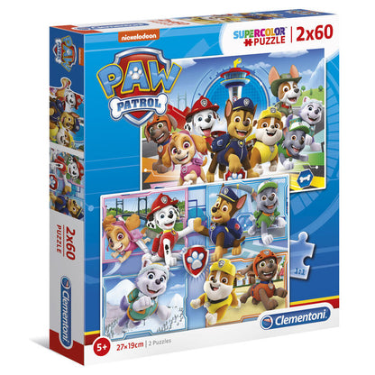 Caja de dos puzzles Clementoni de Paw Patrol de 60 piezas