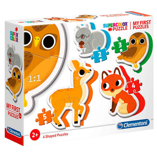 Caja de Clementoni My First Puzzle Animales del Bosque con cuatro puzles de animales