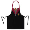 Delantal negro con diseño del uniforme y escudo de Gryffindor