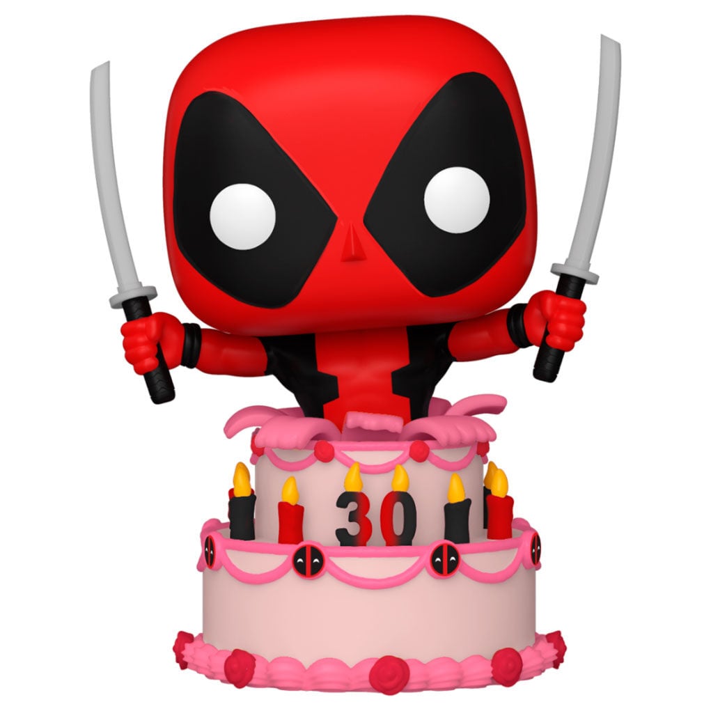 Figura Funko POP! Deadpool sobre una tarta con velas y dos espadas - 2