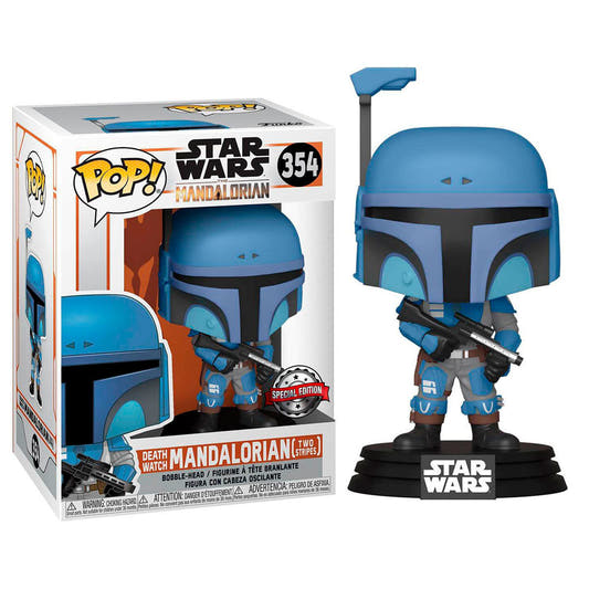 Figura Funko POP! Death Watch Mandalorian Two Stripes con armadura azul