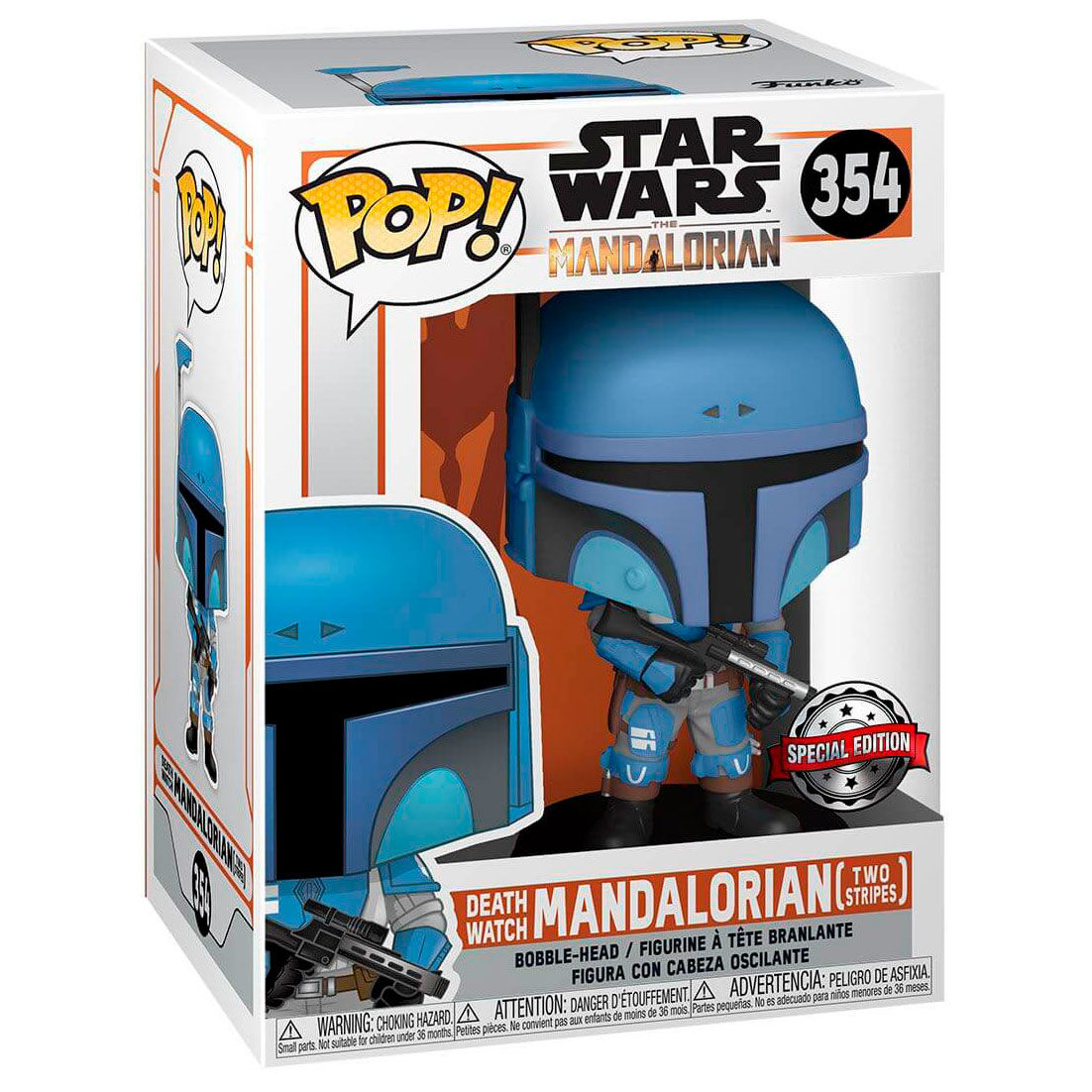 Figura Funko POP! Death Watch Mandalorian Two Stripes con armadura azul - 3