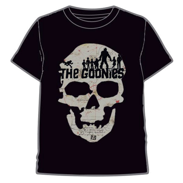 Camiseta negra de The Goonies con diseño frontal de calavera y mapa - 2