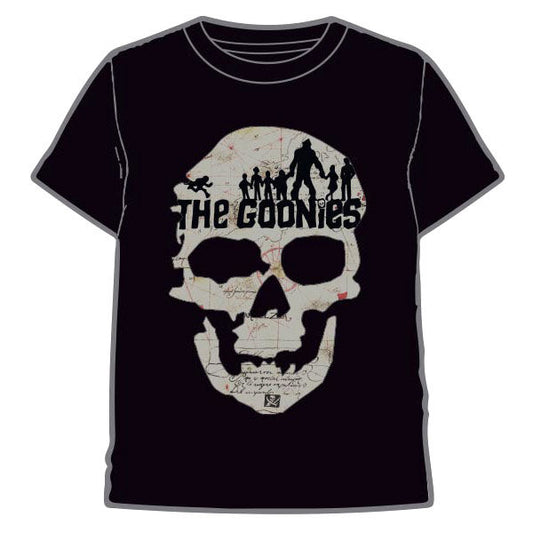 Camiseta negra de The Goonies con diseño frontal de calavera y mapa - 3