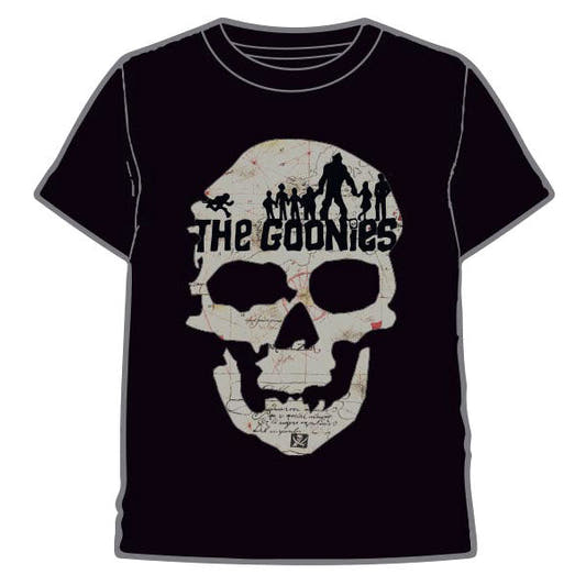 Camiseta negra de The Goonies con diseño frontal de calavera y mapa - 4