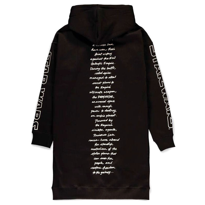 Vestido sudadera negro Star Wars con capucha y estampado frontal - 4
