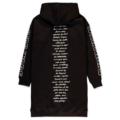 Vestido sudadera negro Star Wars con capucha y estampado frontal - 4