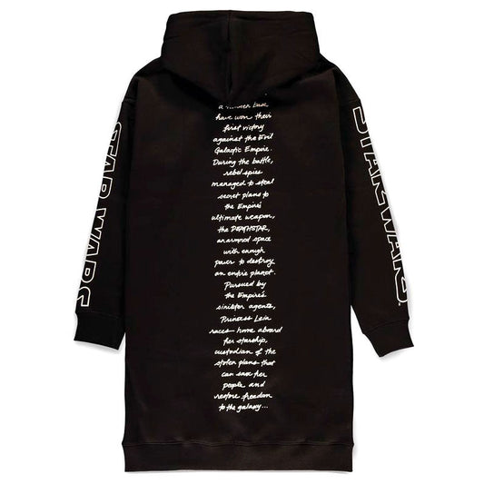 Vestido sudadera negro Star Wars con capucha y estampado frontal - 4