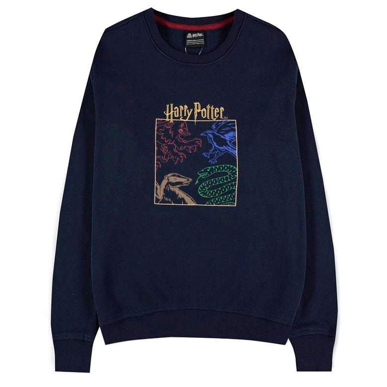 Sudadera azul marino Harry Potter House Crests con emblemas de las cuatro casas - 3