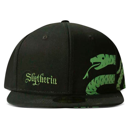 Gorra negra de Slytherin Harry Potter con bordado verde y serpiente