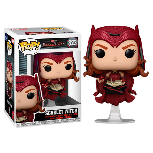 Figura Funko POP! de Scarlet Witch de WandaVision con libro abierto