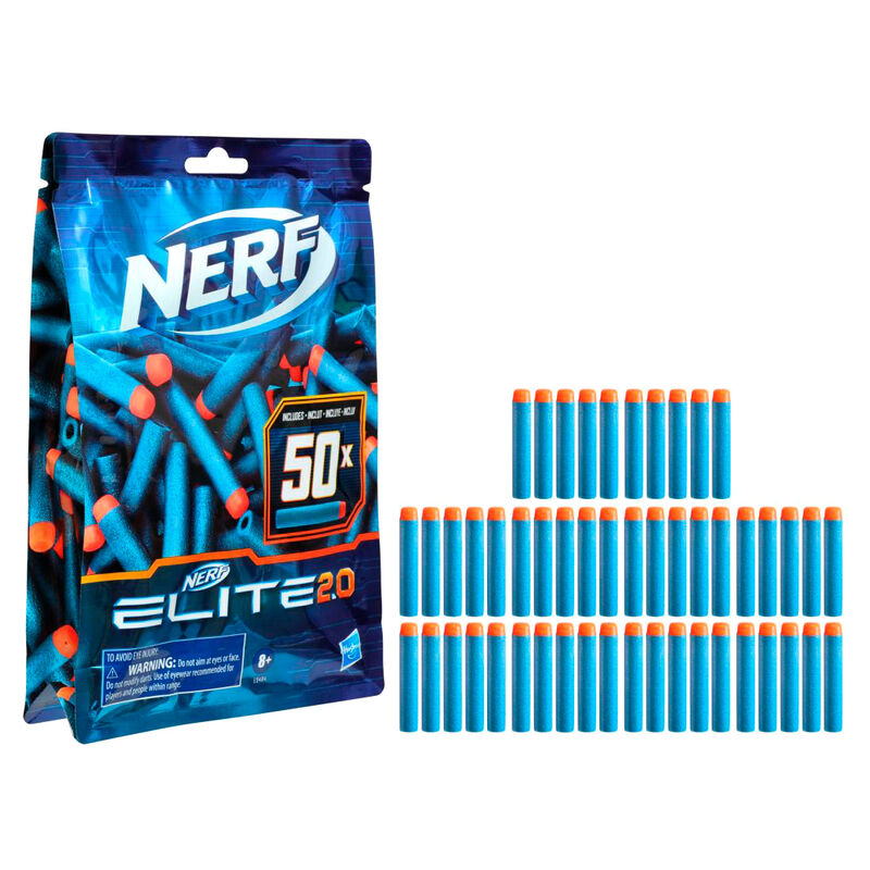 Recarga Nerf Elite 2.0 con 50 dardos azules y naranjas - 3