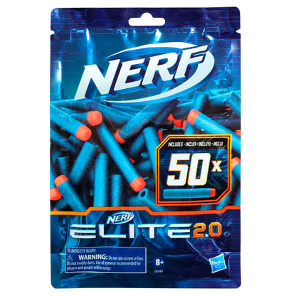 Recarga Nerf Elite 2.0 con 50 dardos azules y naranjas