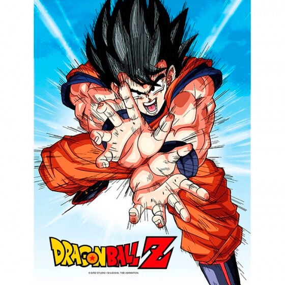 Póster de cristal de Goku en acción de Dragon Ball Z