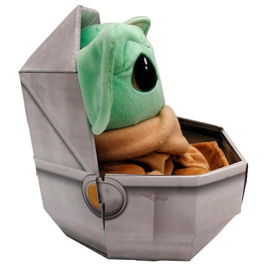 Peluche The Child Baby Yoda de The Mandalorian en caja réplica de su cuna - 4