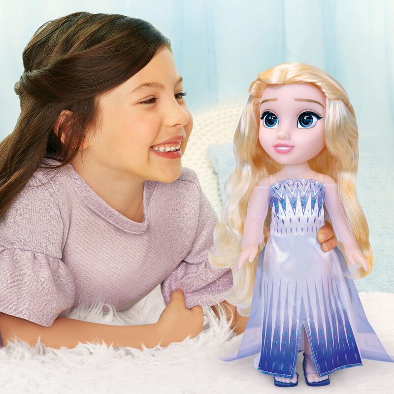 Muñeca Elsa de Frozen 2 con vestido blanco, azul y lila - 2