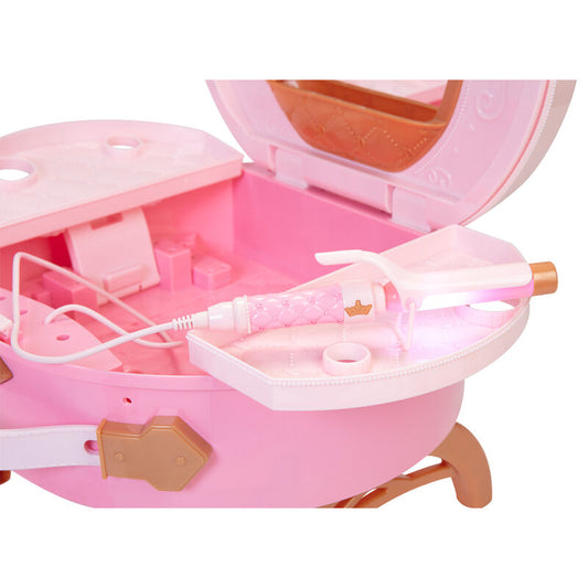 Set de tocador rosa Princesas Disney con espejo y accesorios de peluquería - 6