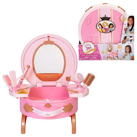 Set de tocador rosa Princesas Disney con espejo y accesorios de peluquería - 10