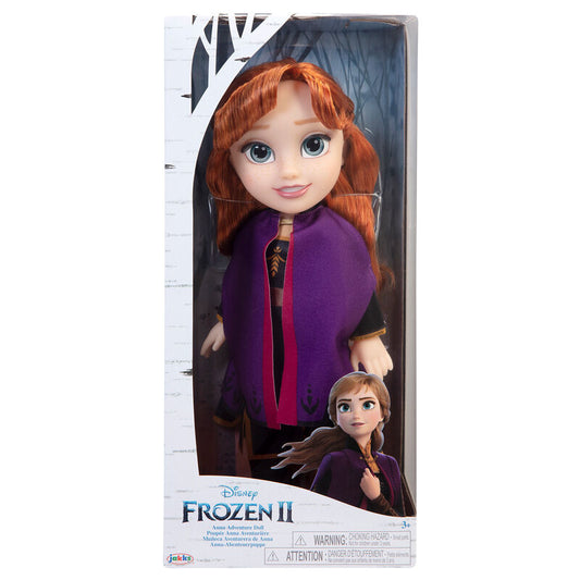 Muñeca Anna de Disney Frozen II de 38 cm con capa morada en caja