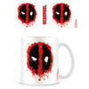 Taza blanca Deadpool Marvel con estampado rojo y negro