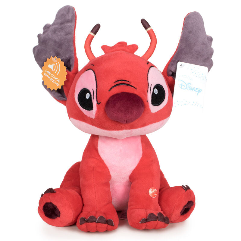 Peluche rojo de Leroy Stitch Disney con grandes orejas