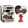 Figura Funko POP! Disney de Cruella Reveal con cabello blanco y negro y vestido rojo