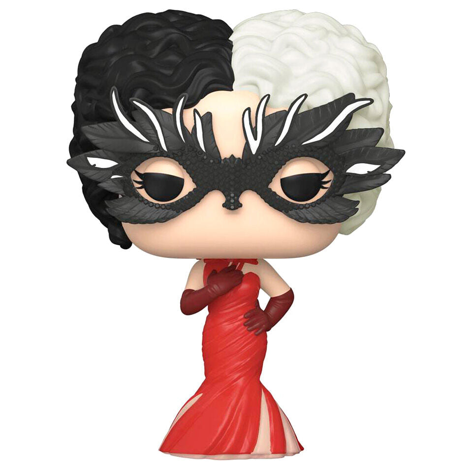 Figura Funko POP! Disney de Cruella Reveal con cabello blanco y negro y vestido rojo - 3