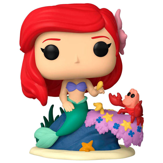 Figura Funko POP! de Ariel sirena con Sebastián sobre una base marina