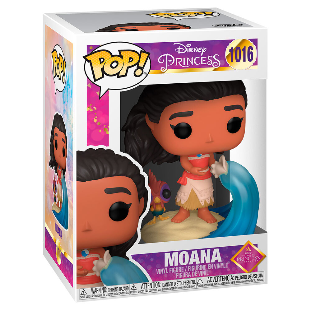 Figura Funko POP! de Vaiana con una ola azul y un pequeño pájaro - 3