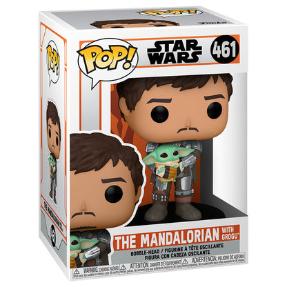 Figura Funko POP! de Mando sosteniendo a Child sobre una base de Star Wars - 3