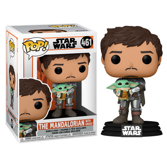 Figura Funko POP! de Mando sosteniendo a Child sobre una base de Star Wars - 2