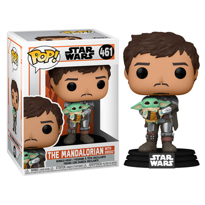 Figura Funko POP! de Mando sosteniendo a Child sobre una base de Star Wars - 2