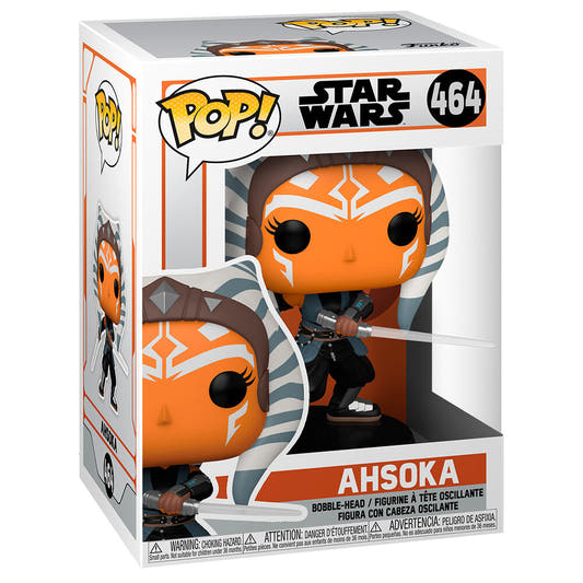 Figura Funko POP! de Ahsoka con sables en caja con ventana