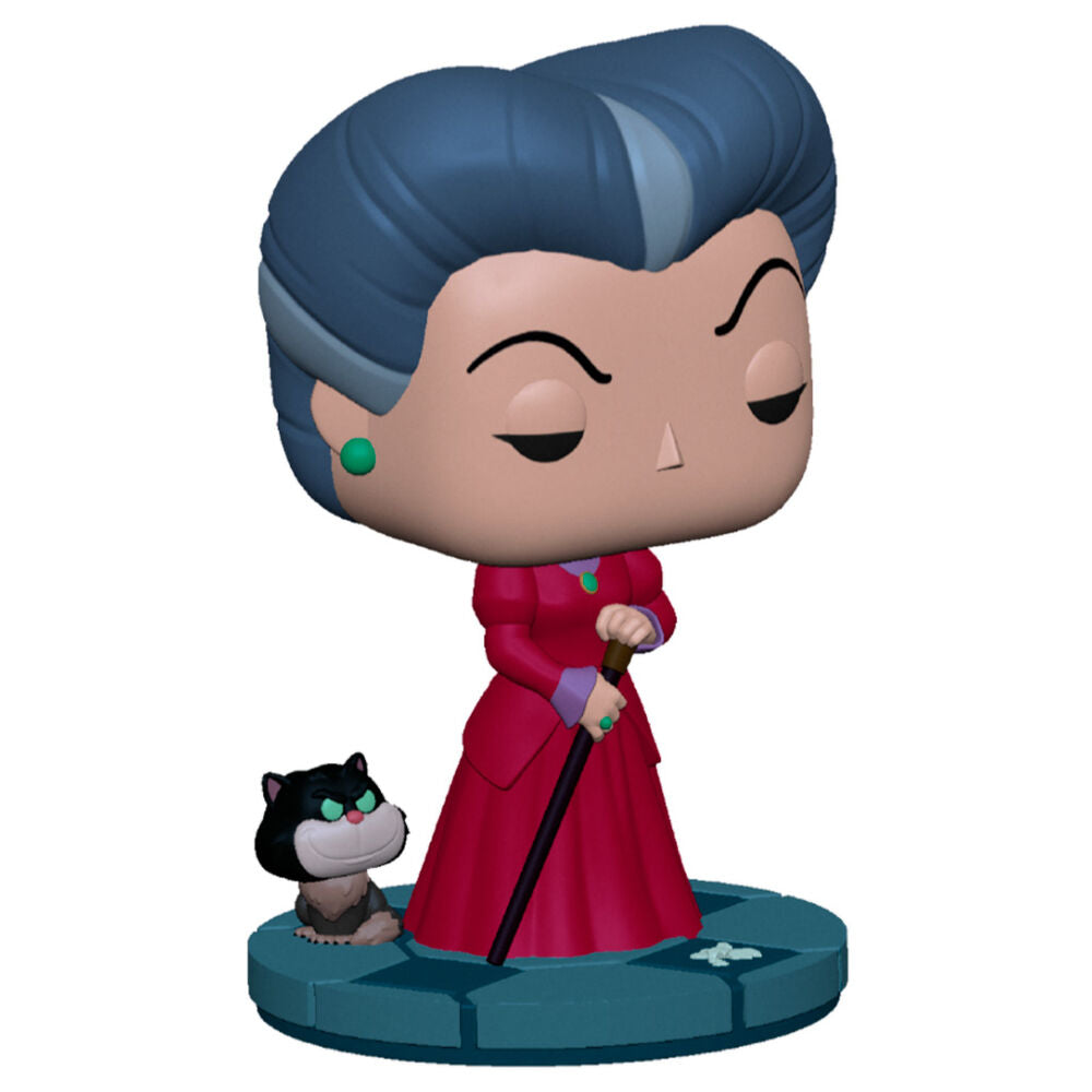 Figura Funko POP! de Lady Tremaine con bastón y gato negro - 2