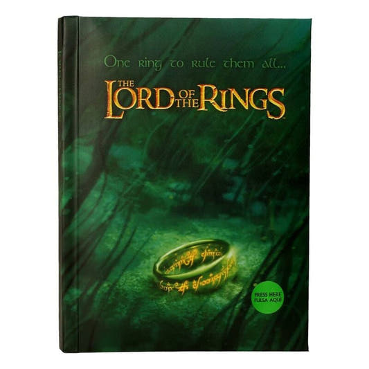 Cuaderno A5 de El Señor de los Anillos con diseño del Anillo Único y luz