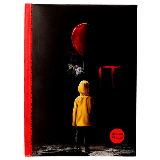 Cuaderno A5 IT Balloon con portada negra, globo rojo y figura infantil amarilla