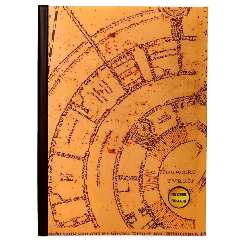 Cuaderno A5 de Harry Potter con portada del Mapa del Merodeador