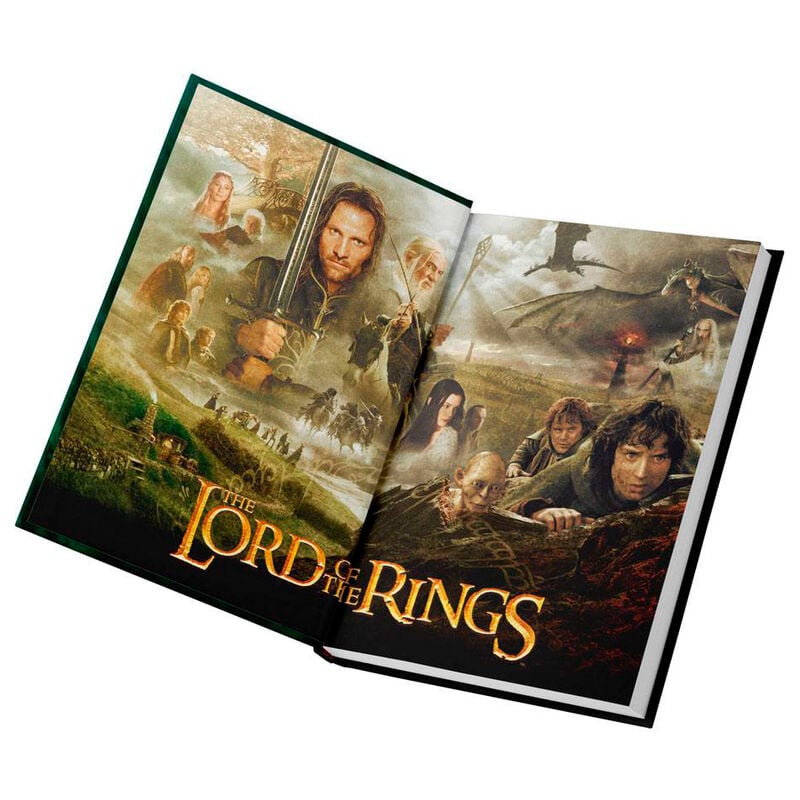 Cuaderno A5 de El Señor de los Anillos con diseño del Anillo Único y luz - 3