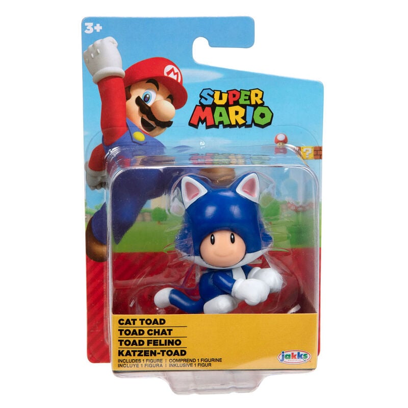 Figura Toad Felino azul de Super Mario en blíster