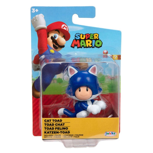 Figura Toad Felino azul de Super Mario en blíster