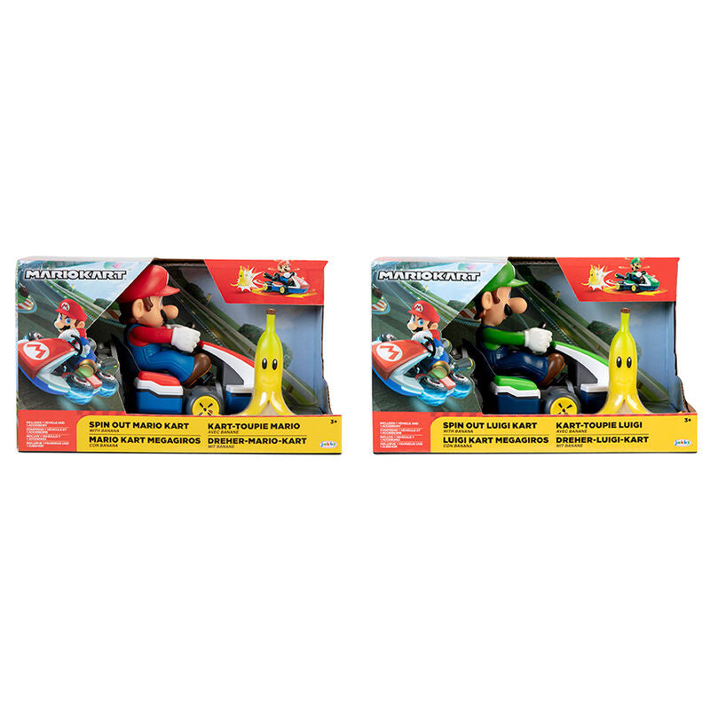 Coches Mario Kart de 6,5 cm con Mario y Luigi